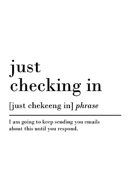 just checkingin definition