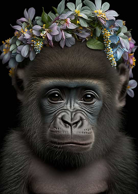 cute baby fluffy gorilla