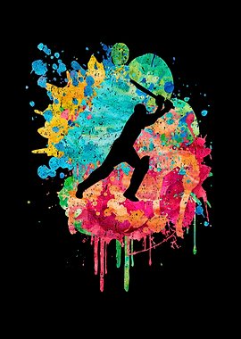 Cricket Spieler in Popart