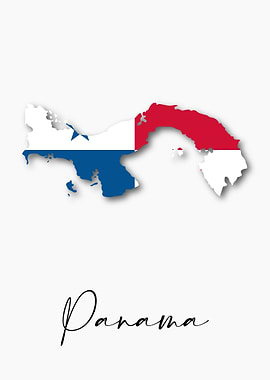 Panama Country Map Flag