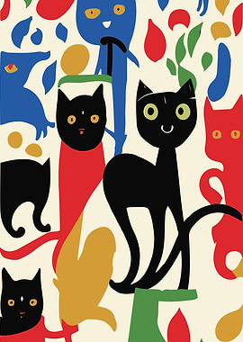 Atomic Cats Painting