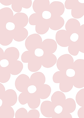 Retro Blush Pink Daisies 1