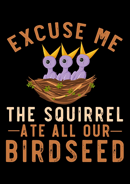 Squirrel Empty Birdfeeder