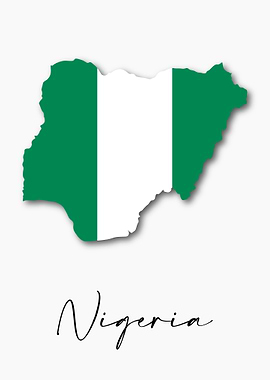Nigeria Country Map Flag