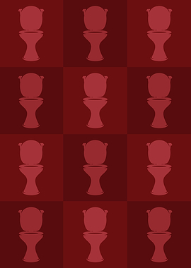 Toilet Icons Pop Art Red