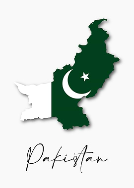 Pakistan Country Map Flag