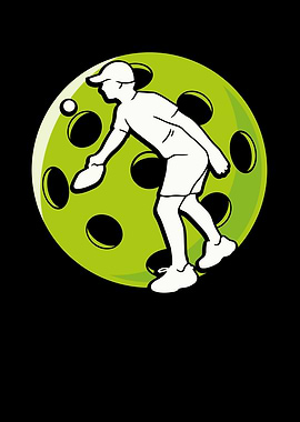 Pickleball man with ball