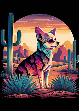 A colorful Chihuahua dog