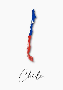 Chile Country Map Flag