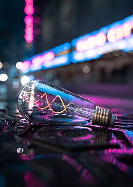 Light Bulb and City Lights