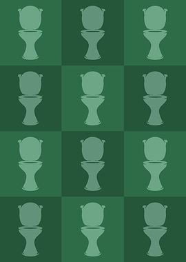 Toilet Icons Pop Art Green