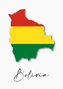 Bolivia Country Map Flag