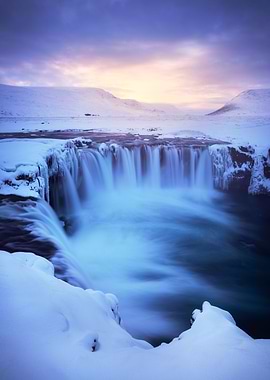 Winter Sunset at Godafoss