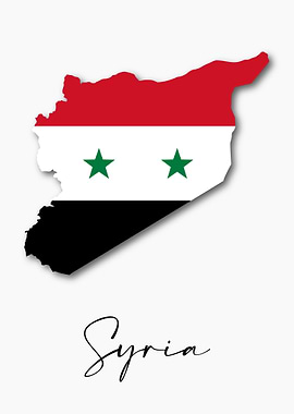 Syria Country Map Flag