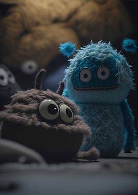 Gang of furry monster