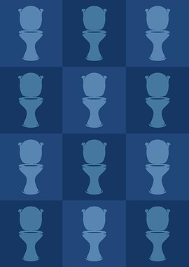 Toilet Icons Pop Art Blue