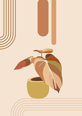 abstract boho plant