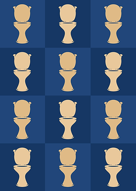 Toilet Icons Pop Art Blue