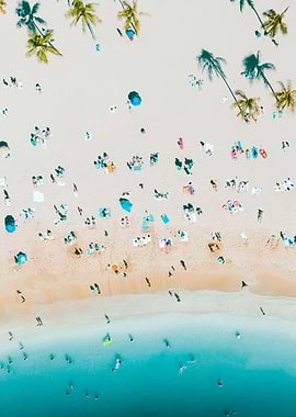 Colorful beach from above