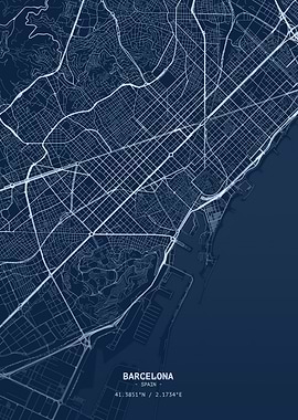 Barcelona Blueprint Map