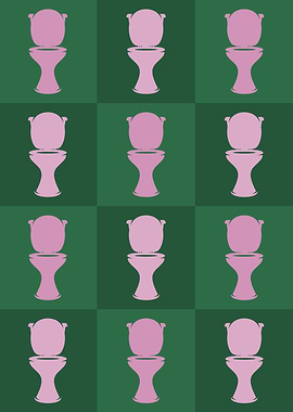 Toilet Icons Pop Art Green