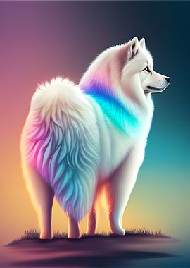 A beautiful Samoyed dog