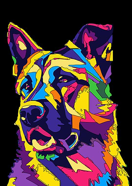 Dog Portrait in WPAP Style