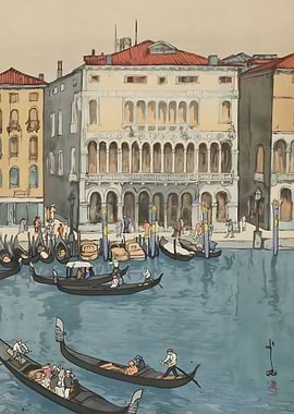 Ukiyo e Canal in Venice