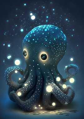 Cute blue Octopus