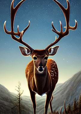 Deer against the sky