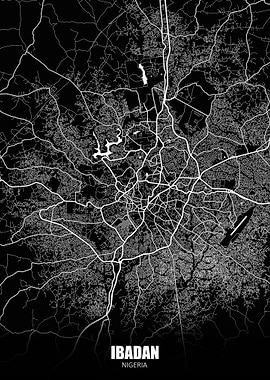 Ibadan Nigeria Dark Map