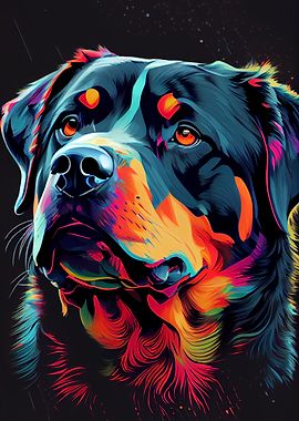 Rottweiler Colorful Dog