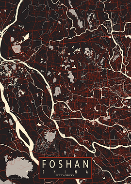 Foshan City Map Vector