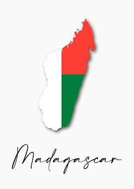 Madagascar Map Flag