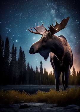 Moose under the Milky Way