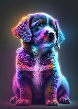 Cute Rainbow Puppy