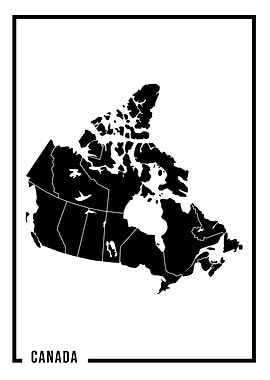 Canada Map White Black