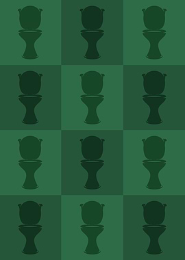Toilet Icons Pop Art Green