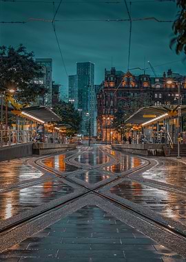 Manchester at night