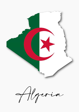 Algeria Country Map Flag