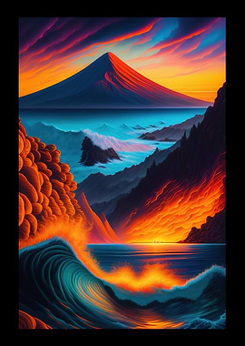 View Of Raging River Wave