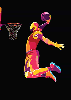 basketball jump pop art