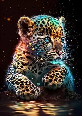 Cute Cosmic Baby Leopard