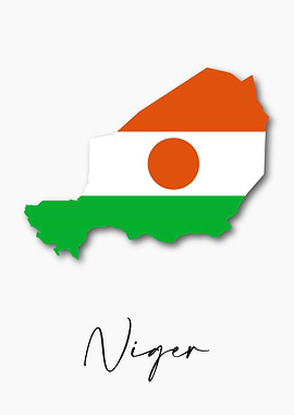 Niger Country Map Flag