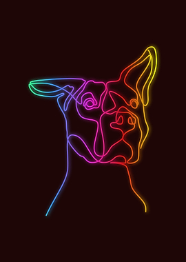 Rottweiler Neon One Lines