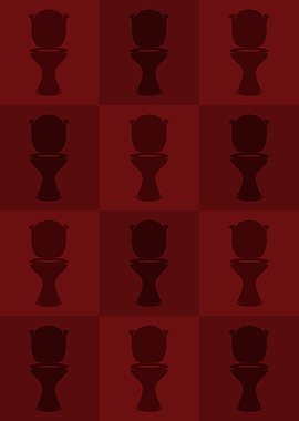 Toilet Icons Pop Art Red