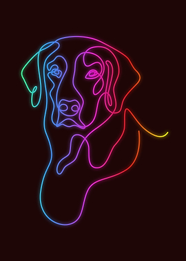 Retriever One Lines Neon