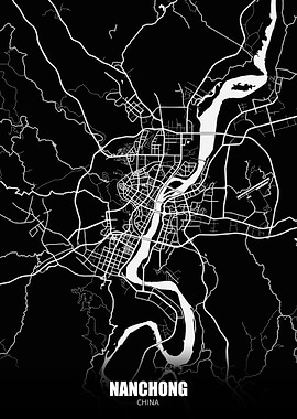 Nanchong China Dark Map