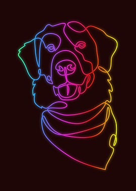 Golden Retriever Neon Dog
