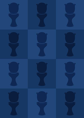 Toilet Icons Pop Art Blue
